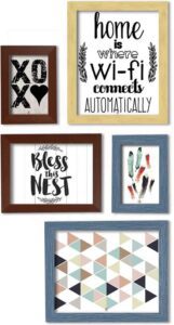 Set of 5 Brown beige blue art painting form painting mantra brand 