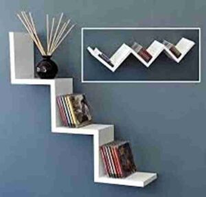 “Foldable wooden wall showcase shelf rack ideal for books and décor in compact Indian homes”