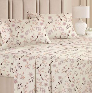 Flipkart SmartBuy 220 TC Cotton Double Floral Flat Bedsheet (Blue & White / Light White / Pink & Grey etc.)High thread count for softness with vibrant floral designs