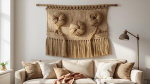 Alt: Natural fiber wall hangings in Indian homes