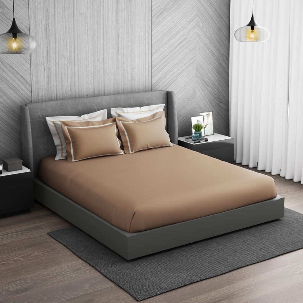 Spaces Hygro pure cotton solid blue bedsheet for small bedroom comfort