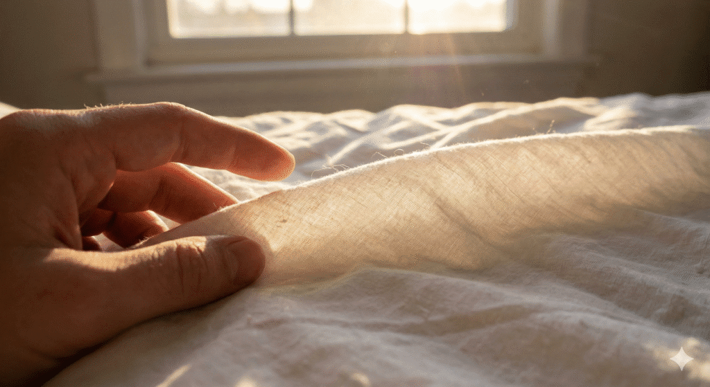 pure cotton percale bedsheet texture for summer comfort