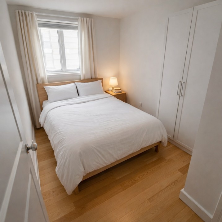 “small bedroom design that looks bigger”